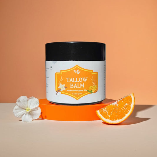 Tallow Balm w/ Organic Orange & Organic Vanilla Oils 2 oz. Jar